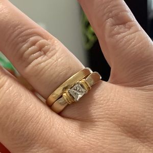 Diamond & gold bridal set